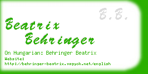 beatrix behringer business card
